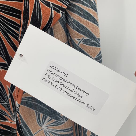 2/$30 FORTUNE Swimwear Cover Up One Size Luisa Looped Front Palm Deep Sienna - Picture 3 of 8